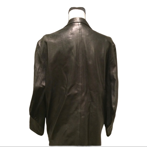Ann Maria Barrett of Paris Black Leather Jacket Size 14 - Picture 2 of 8